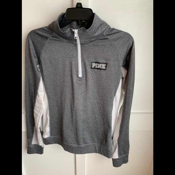 PINK Victoria's Secret Tops - PINK gray and white zip up